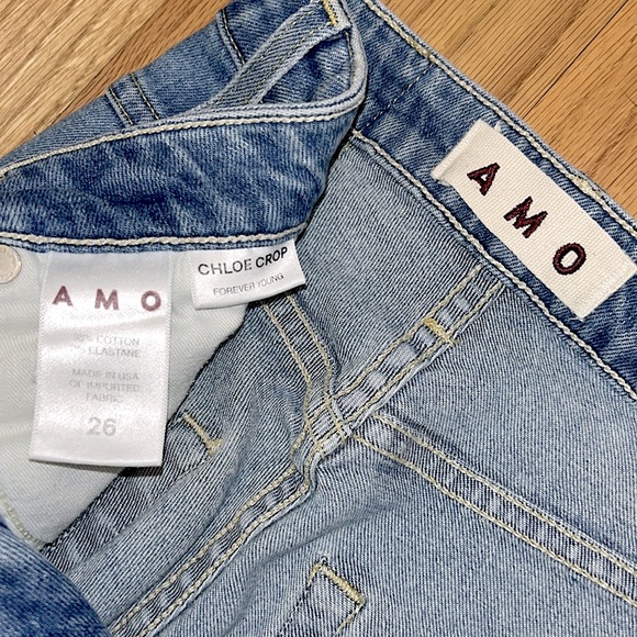 ✨ AMO Denim ✨ Chloe Crop Jeans Forever Young Wash Size 26 $278 - Picture 11 of 15